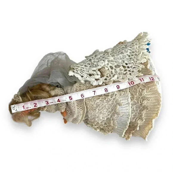 VINTAGE 60s 1966 BARBIE Doll BRIDE CROCHET KNIT Wedding Gown DRESS Mattel Inc - Picture 14 of 14